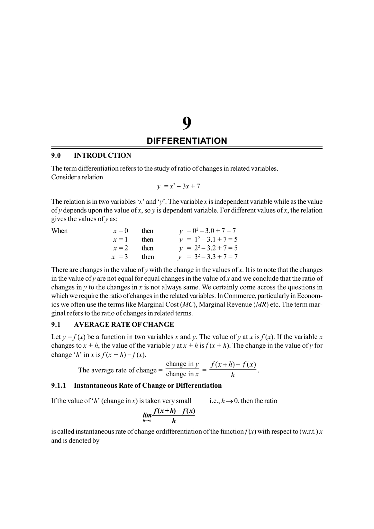 DIFFERENTIATION  | BUSINESS MATHEMATICS , B. Com. Sem. 2