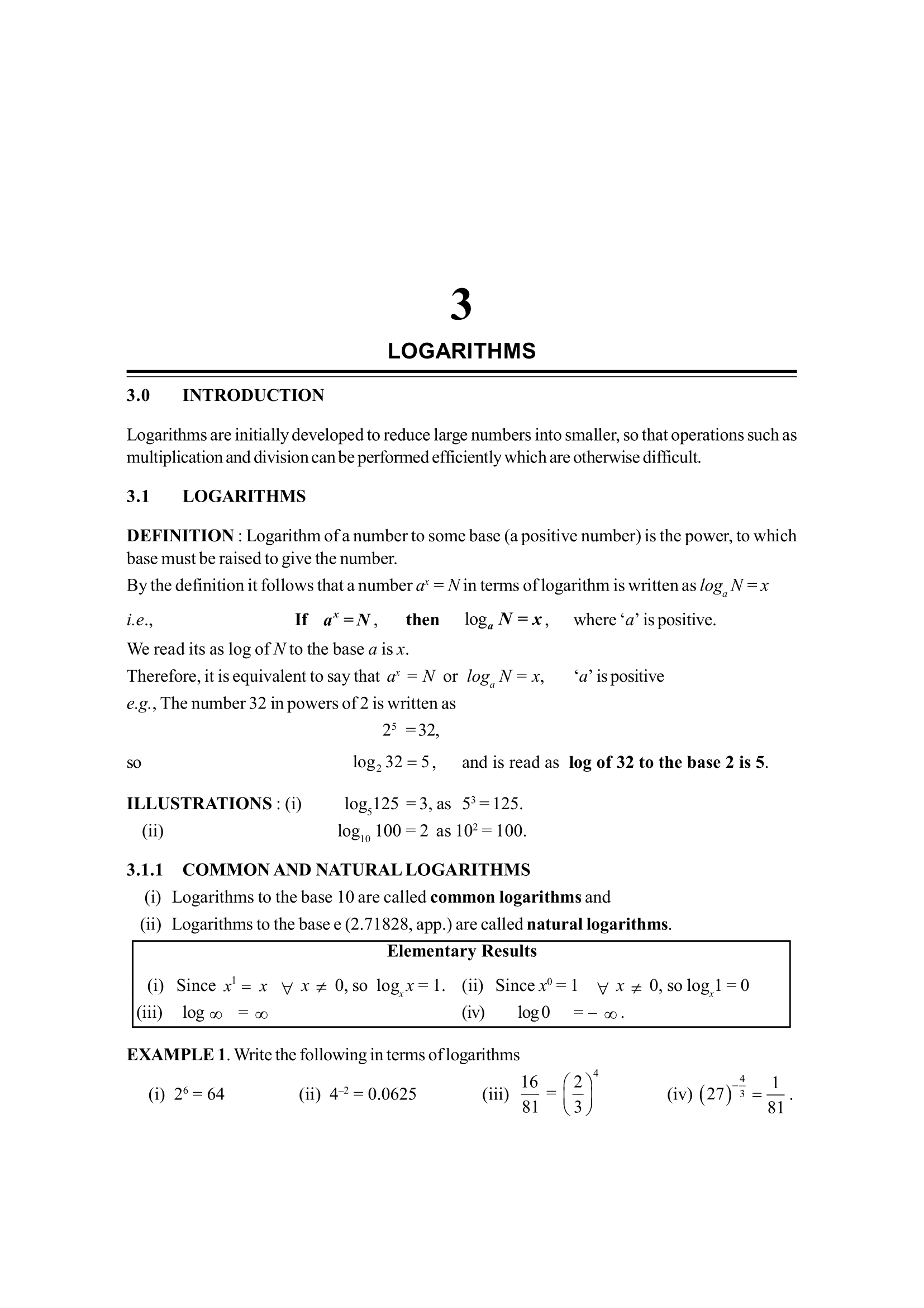 LOGARITHMS | BUSINESS MATHEMATICS , B. Com. Sem.1
