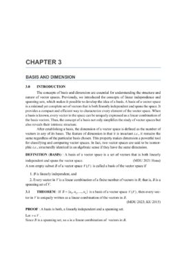 Chapter 3, Basis and dimension