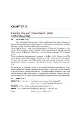 Chapter 5, Rank and Nullity
