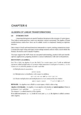 Chapter 6, Algebra of LT